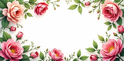 A delicate floral frame with intricate details, design, border, intricate
