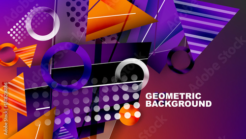 Abstract background geometric design with colorful gradients