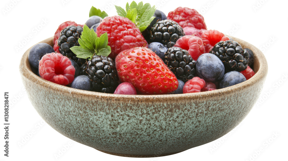 Bowl of mixed berries isolated on transparent background, PNG file, vibrant and fresh Bowl of mixed berries isolated on transparent background, PNG file, vibrant and fresh