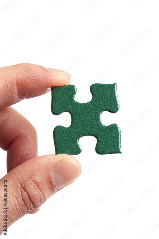 Hand holding a piece of puzzle, isolated isolated on transparent background, PNG file Hand holding a piece of puzzle, isolated isolated on transparent background, PNG file