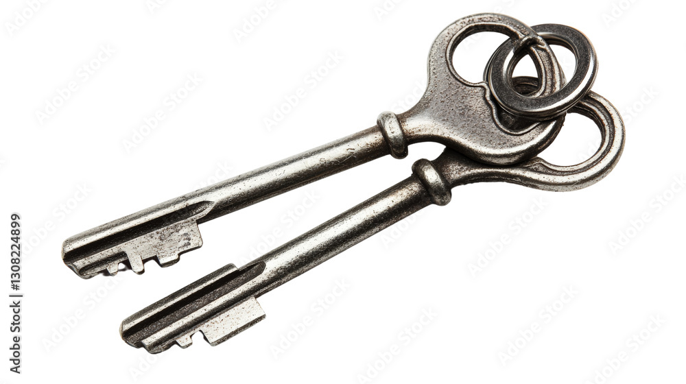 Pair of keys isolated on transparent background, PNG file, sharp and detailed Pair of keys isolated on transparent background, PNG file, sharp and detailed