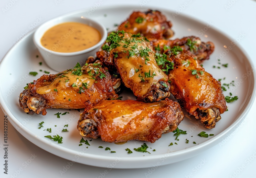 Glazed chicken wings with sauce Glazed chicken wings with sauce