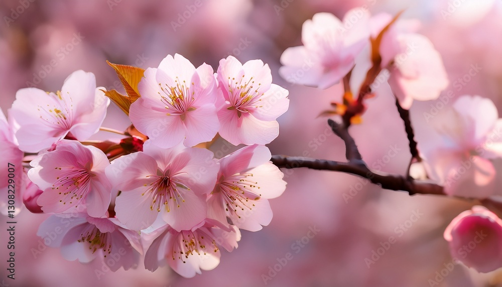 Obraz premium closeup of pink cherry blossoms