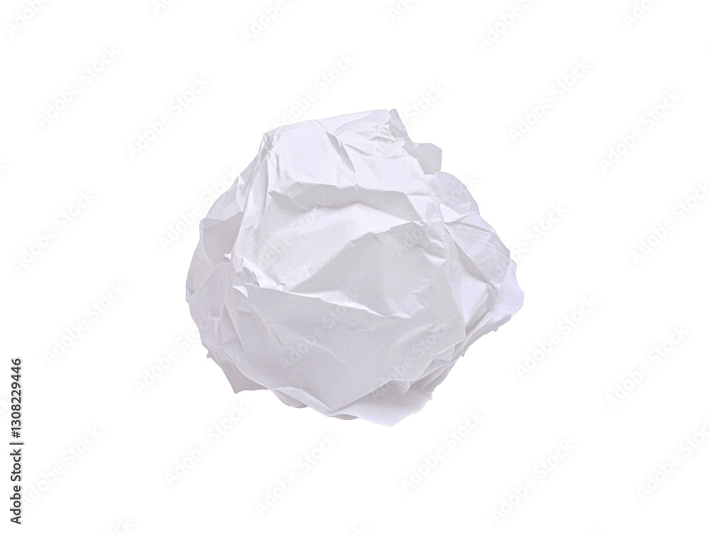 Naklejka premium crumpled paper ball, isolated, transparent png