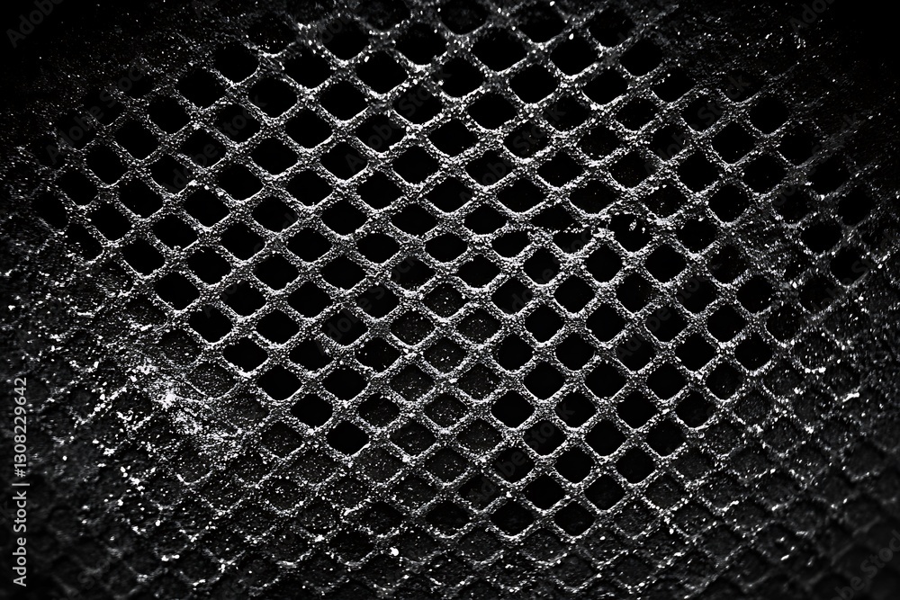 Naklejka premium Intricate lattice pattern with textures, dark and intriguing background