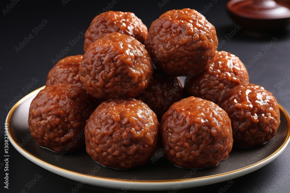 a close up of a plate of food with a sauce on it a close up of a plate of food with a sauce on it