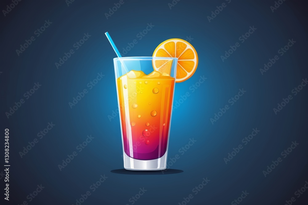 there is a glass of orange juice with a straw and a slice of orange there is a glass of orange juice with a straw and a slice of orange