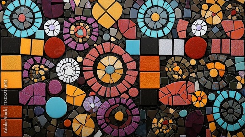 Vibrant Colorful Mosaic Tiles Creating a Stunning Decorative Wall Art