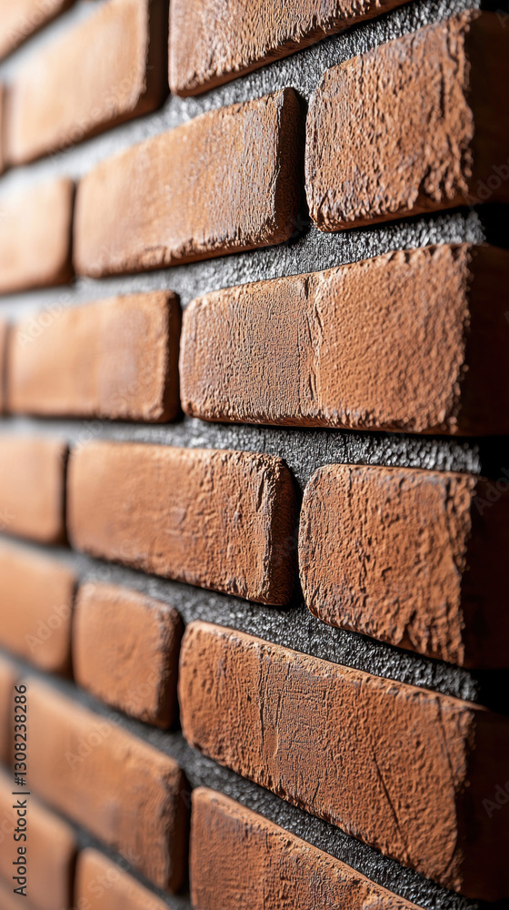 Obraz premium A simple yet striking brick wall showcasing realistic photography with a holographic effect for visual appeal