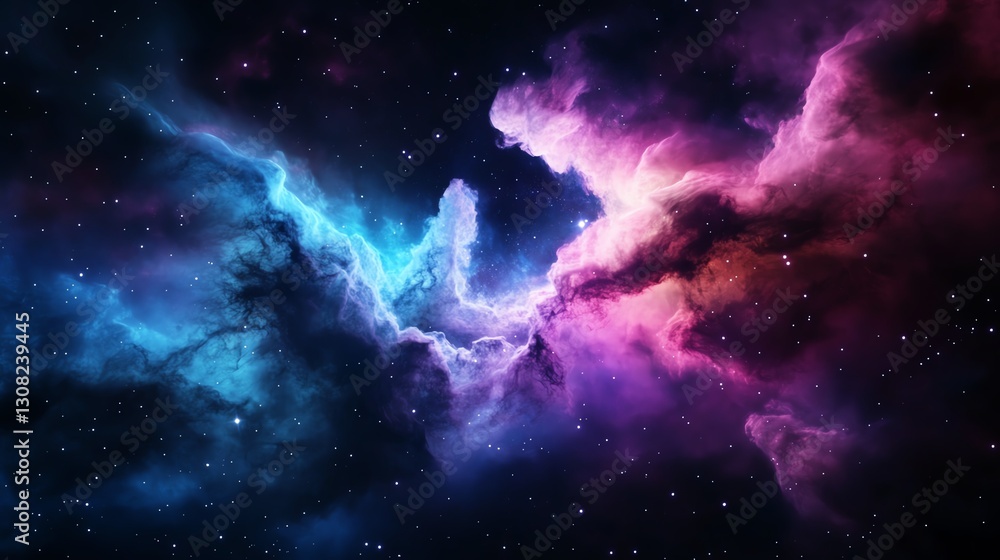 Cosmic dust and swirling galaxies forming a deepspace nebula, ethereal abstract texture Cosmic dust and swirling galaxies forming a deepspace nebula, ethereal abstract texture