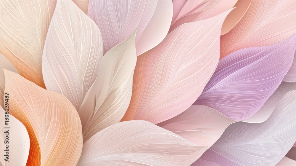 Close Up of Delicate Pink and White Leaves Showcasing Nature's Beauty Close Up of Delicate Pink and White Leaves Showcasing Nature's Beauty