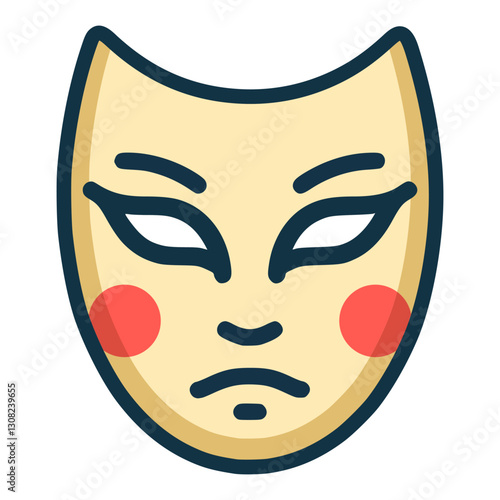traditional mask culture flat color vector illustration template design