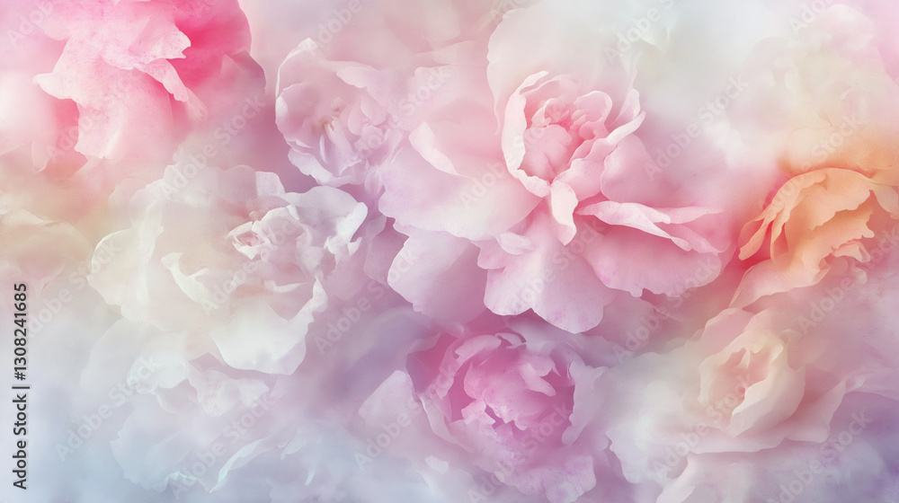 Fototapeta premium Elegant Dreamy Floral Watercolor Background