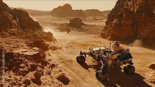 Mars Rover Exploring Red Planet