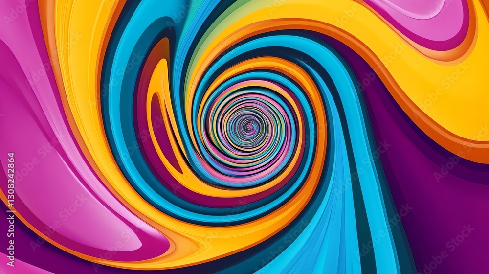 Fototapeta premium Psychedelic swirling patterns in neon colors, trippy abstract background