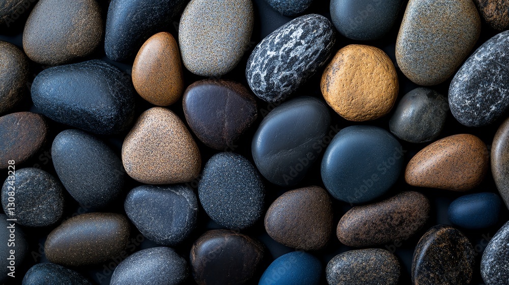 Smoothed pebbles arranged in a Zeninspired composition, calming abstract texture Smoothed pebbles arranged in a Zeninspired composition, calming abstract texture