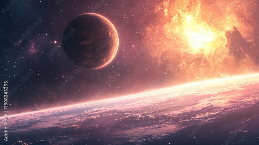 Obraz premium Space Telescope Observing Exoplanets