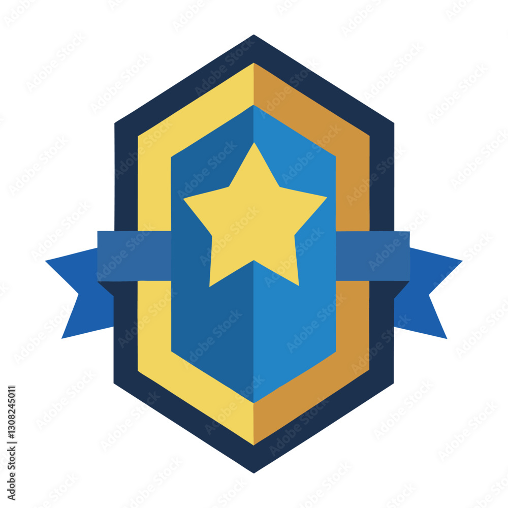 Police Logo Shield with Ribbon