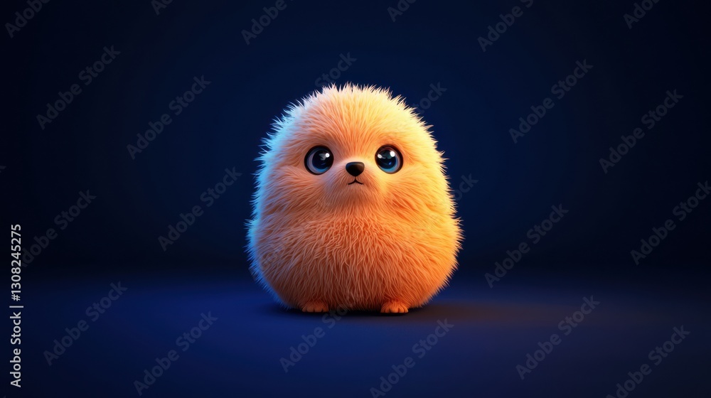 Obraz premium Charming Small Yellow Bird with Big Eyes Perched on a Branch in Nature