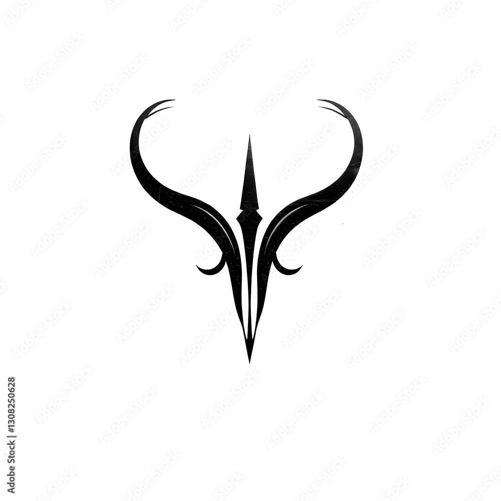 Fototapeta premium Tribal Winged Emblem - Sharp Black Tattoo Design