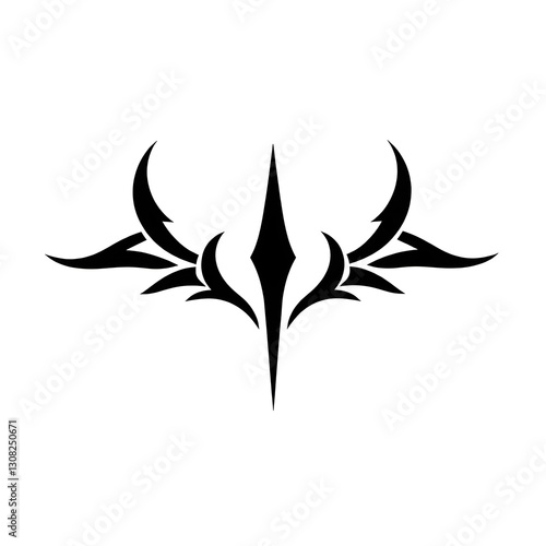 Tribal Winged Emblem - Sharp Black Tattoo Design
