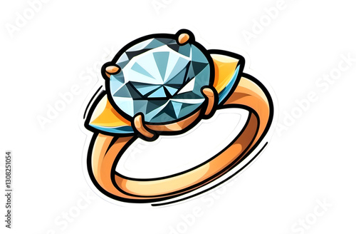 Engagement ring showcase jewelry store digital illustration modern setting close-up view luxury concept