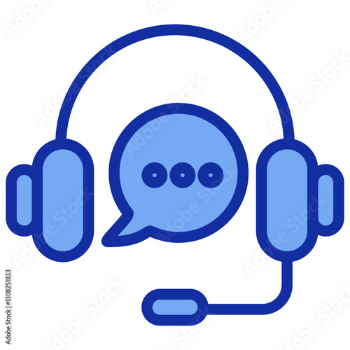 Listening Blue Color Icon