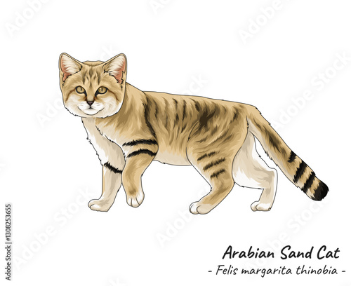 Arabian Sand Cat vector illustration