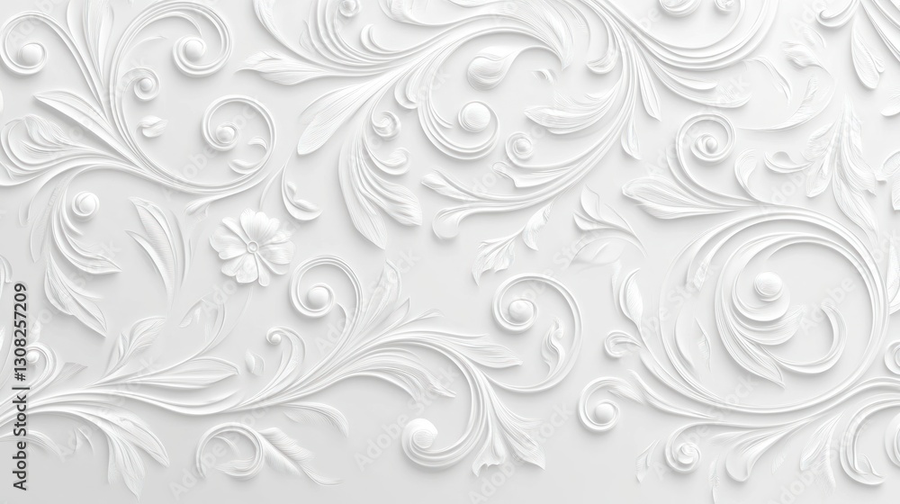 Ornate White Relief Pattern Background Ornate White Relief Pattern Background