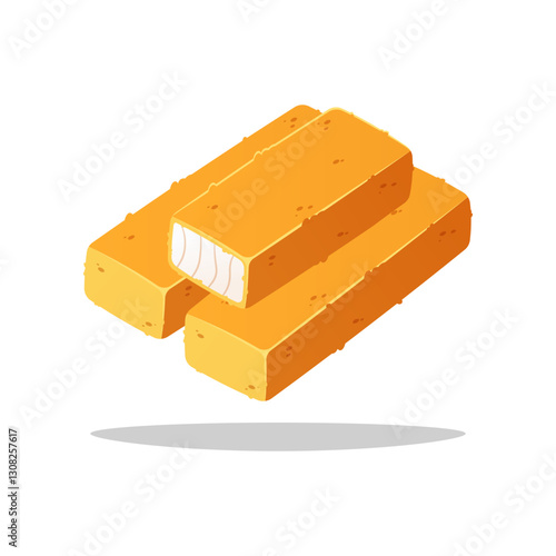 Fish fingers sticks vector isolated on white background.