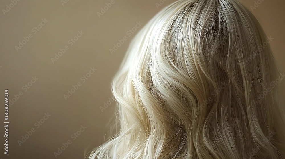 Naklejka premium Elegant wavy blonde hair in soft light.