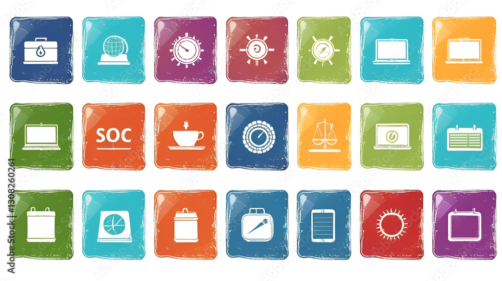 Regularize icons set. Grunge set of 9 regularize vector icons for web isolated on white background Regularize icons set. Grunge set of 9 regularize vector icons for web isolated on white background