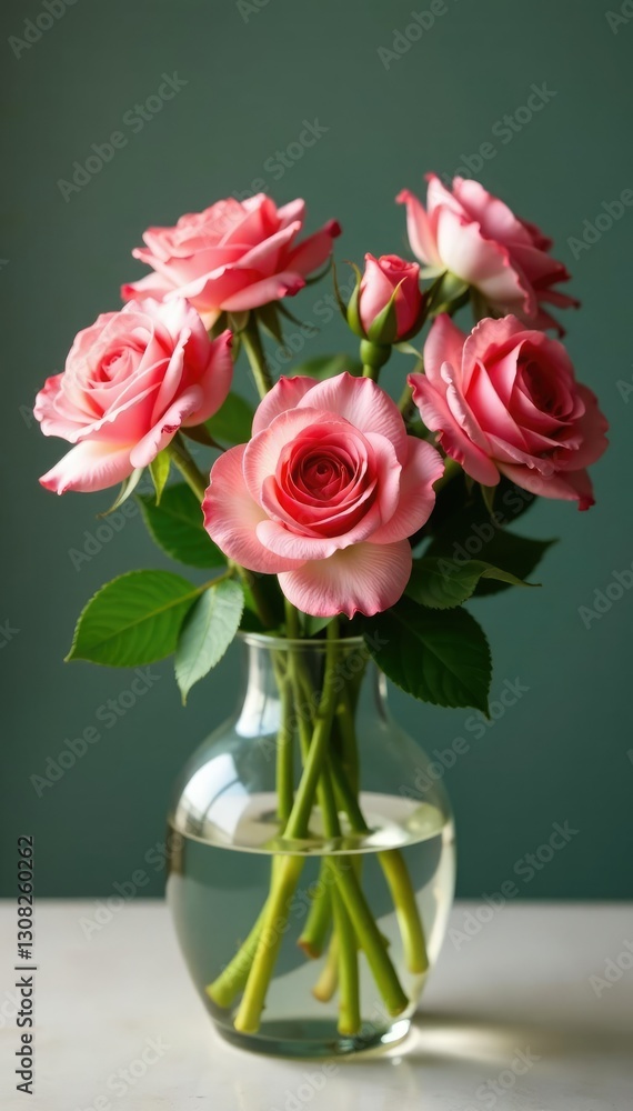 Green-leafed roses blooming in a vase with fresh water, plant care, floral arrangements, vases and flowers Green-leafed roses blooming in a vase with fresh water, plant care, floral arrangements, vases and flowers