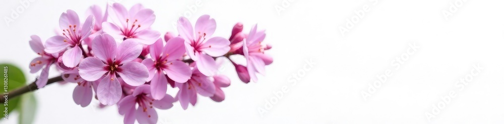 Lilac branch with delicate flowers against a soft white background, branches, white background Lilac branch with delicate flowers against a soft white background, branches, white background