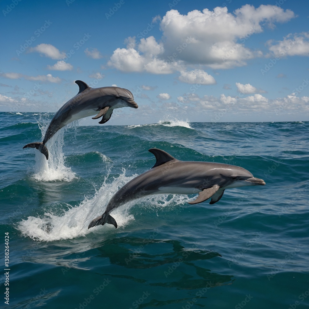 Fototapeta premium dolphin jumping out of water