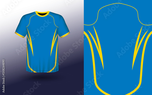 T-shirt Sport Design Template, T-shirt Mockup Abstract Grunge Sport Jersey Design For Cricket, Football Soccer, Racing, Sports, Running Soccer Jersey. Uniform Front View