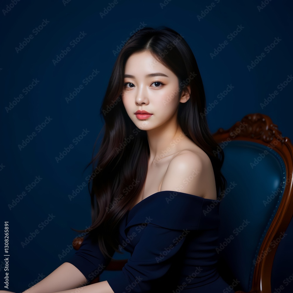 Naklejka premium korean ai female model