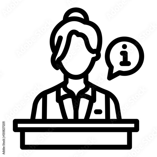 receptionist Line Icon