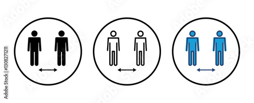 Social distance icon vector. social distancing icon. self quarantine sign