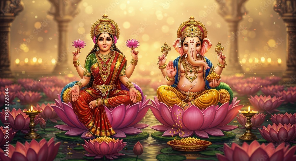 Goddess Laxmi, Lord Ganesha Goddess Laxmi, Lord Ganesha
