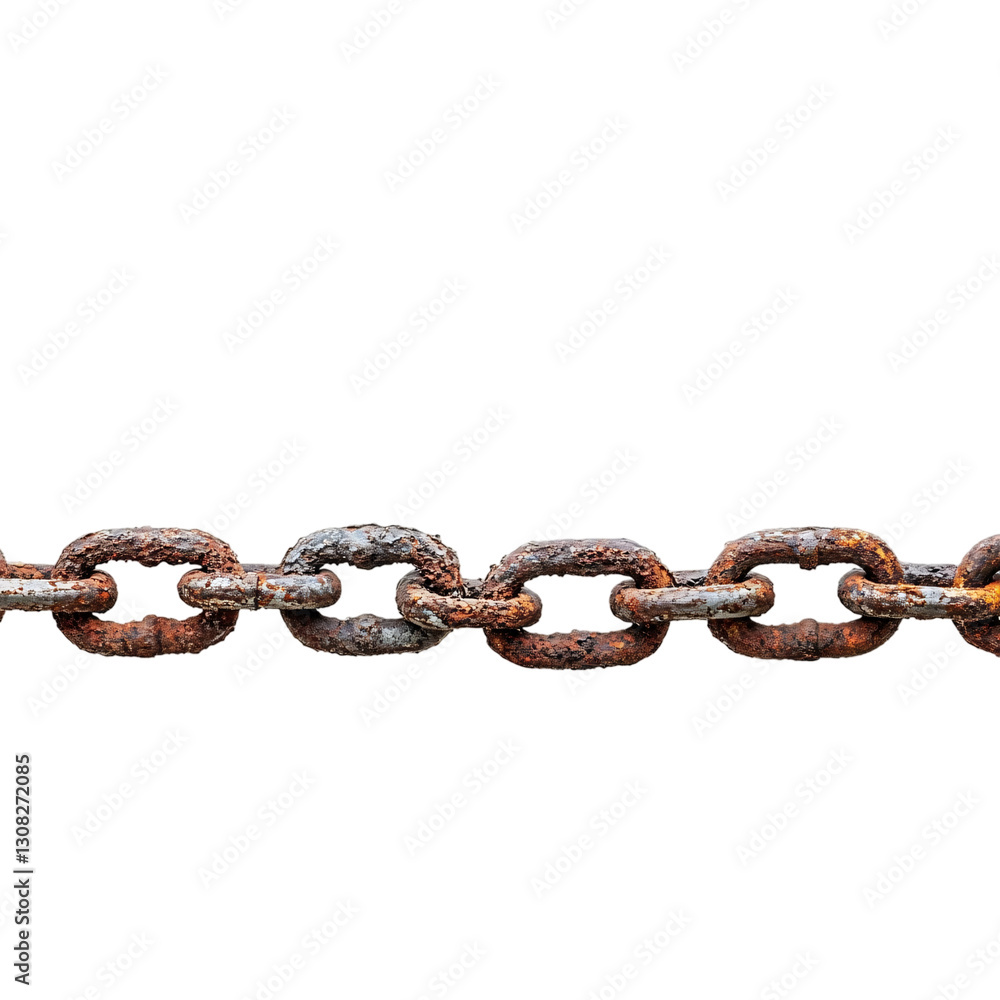 Rusty metal chain isolated on transparent background Rusty metal chain isolated on transparent background