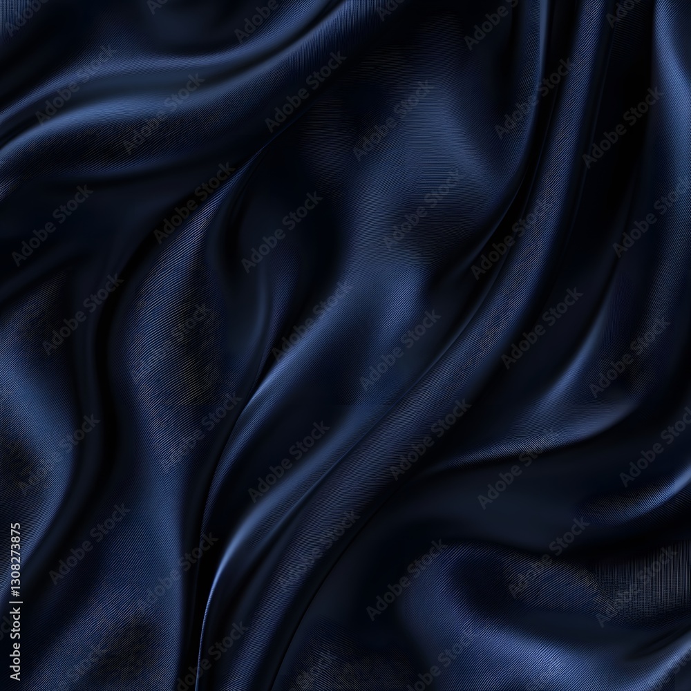 Obraz premium A luxurious satin weaving pattern with smooth, flowing textures in deep navy blue