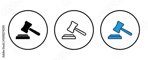 Gavel icon vector. judge gavel icon vector. law icon vector. auction hammer