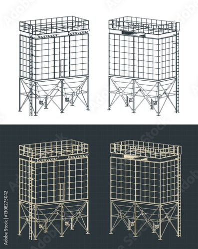 Industrial dust collector blueprints