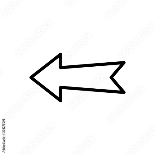 left arrow icon, back arrow line art icon for apps and websites
