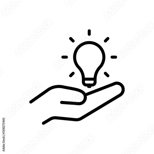 Light bulb in hand icon
