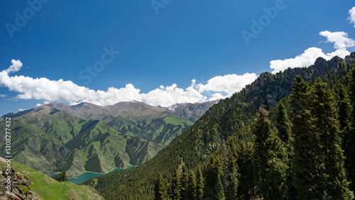 lake in the mountains，天山天池