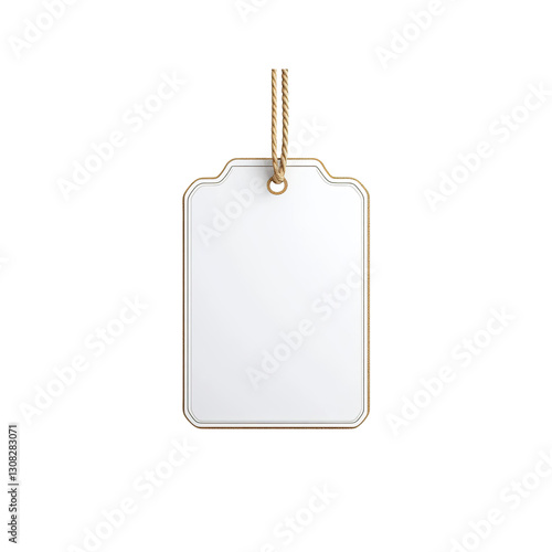 Blank White Gift Tag with Jute Twine, Mockup for Branding and Design