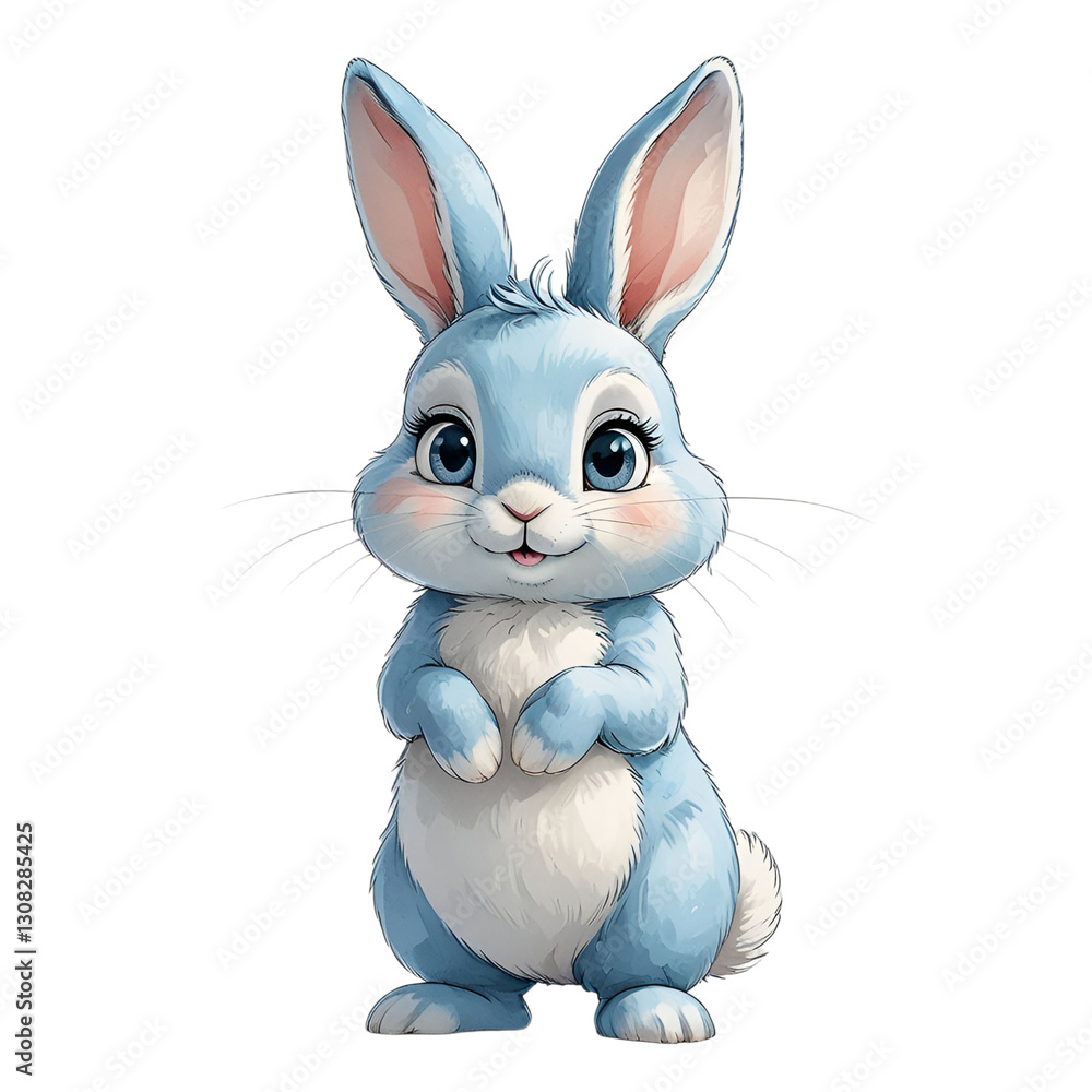 Fototapeta premium Blue cartoon rabbit