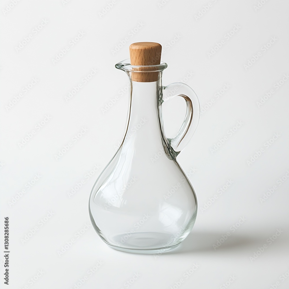Elegant glass carafe with wooden cork top minimalist design on display : Generative AI Elegant glass carafe with wooden cork top minimalist design on display : Generative AI